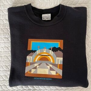 Vintage Hollywood Bowl Graphic Sweatshirt Large black 90s Los Angeles